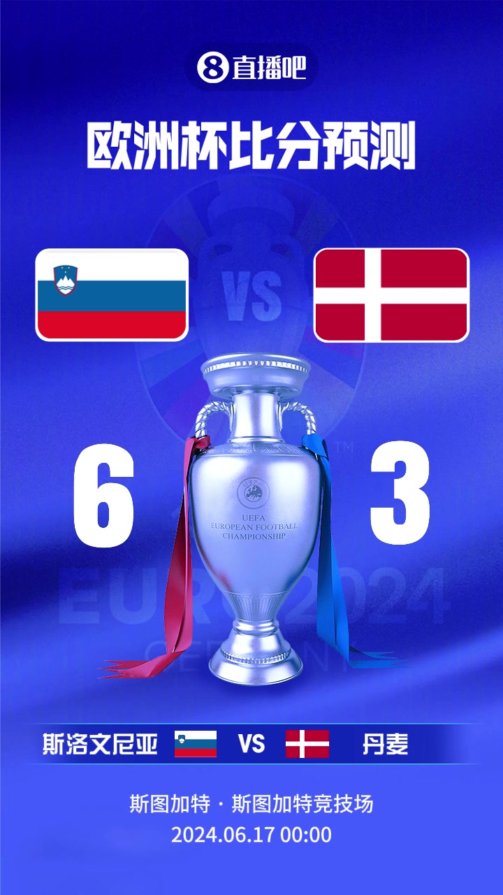 欧洲杯斯洛文尼亚VS丹麦截图比分预测